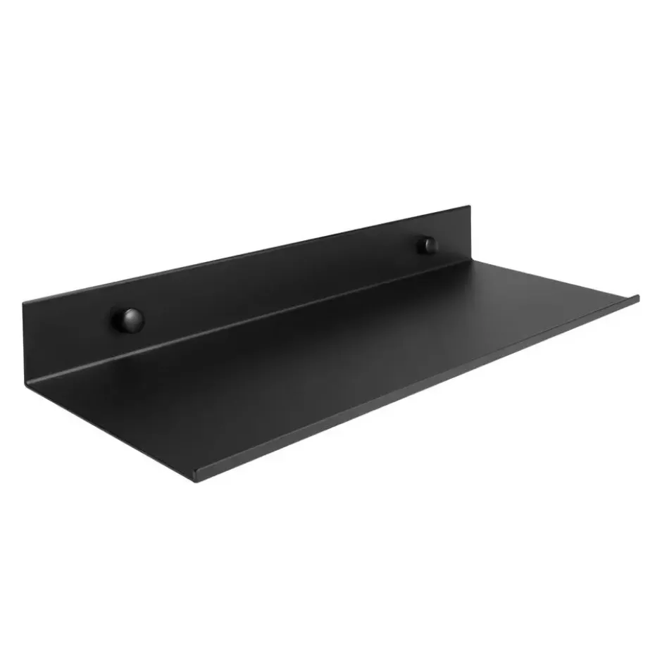 QUVIO Muur plank staal - Zwart