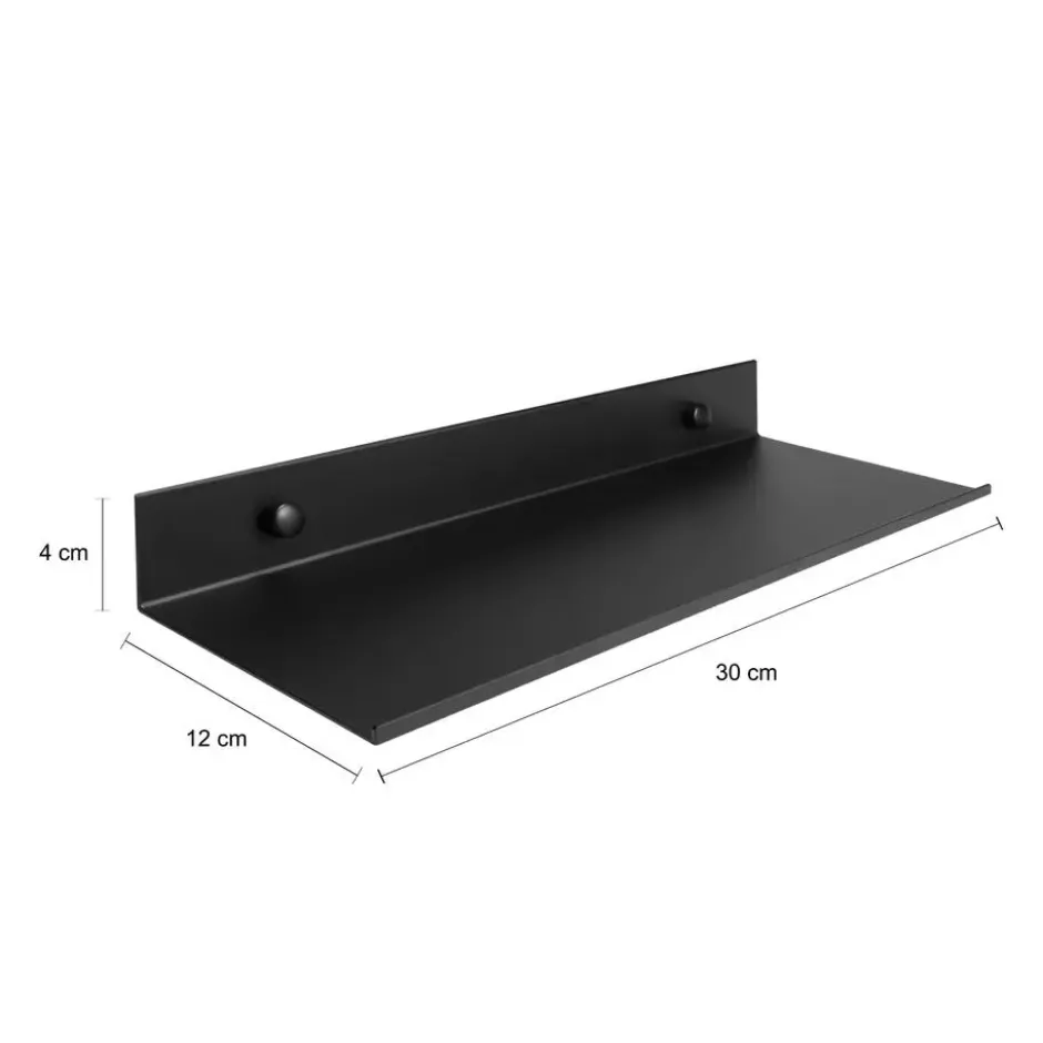 QUVIO Muur plank staal - Zwart
