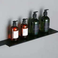 QUVIO Muur plank staal - Zwart