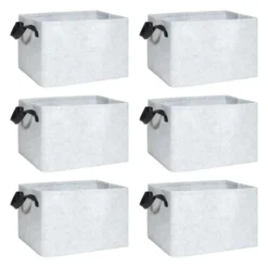 QUVIO Opbergmand Vilt - Grijs - Set van 6