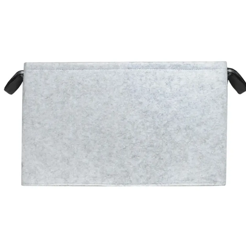 QUVIO Opbergmand Vilt - Grijs - Set van 4