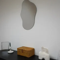 QUVIO Opbergmand - 29 x 19 x 12 cm - Rotan - Bruin