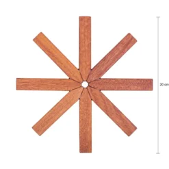 QUVIO Pannenonderzetters - Boomvormige standaard - Set van 3 - Hout