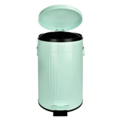 QUVIO Prullenbak retro - 12 L - Metaal - Groen