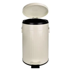 QUVIO Prullenbak retro - 12 L - Metaal - Beige