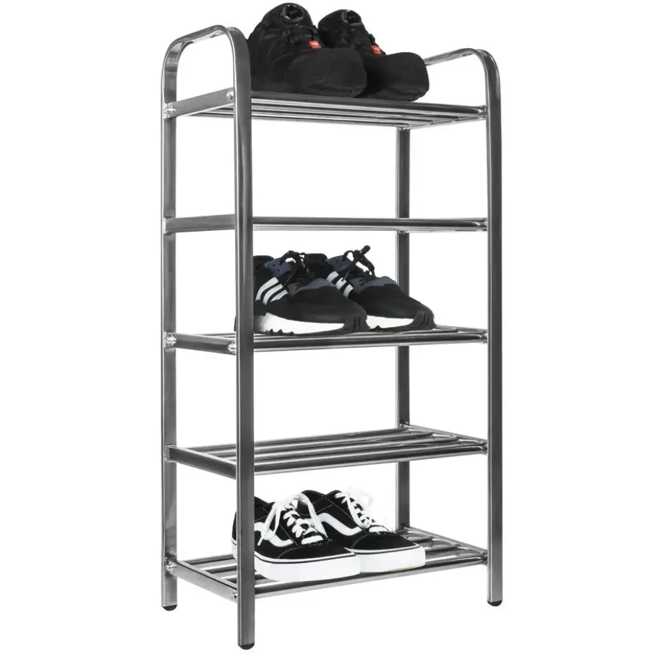 QUVIO Schoenenrek RVS met 5 planken