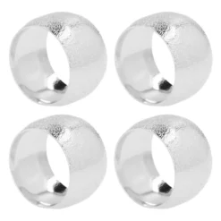 QUVIO Servetringen - set van 4 - Zilver