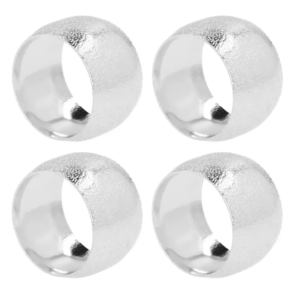 QUVIO Servetringen - set van 4 - Zilver