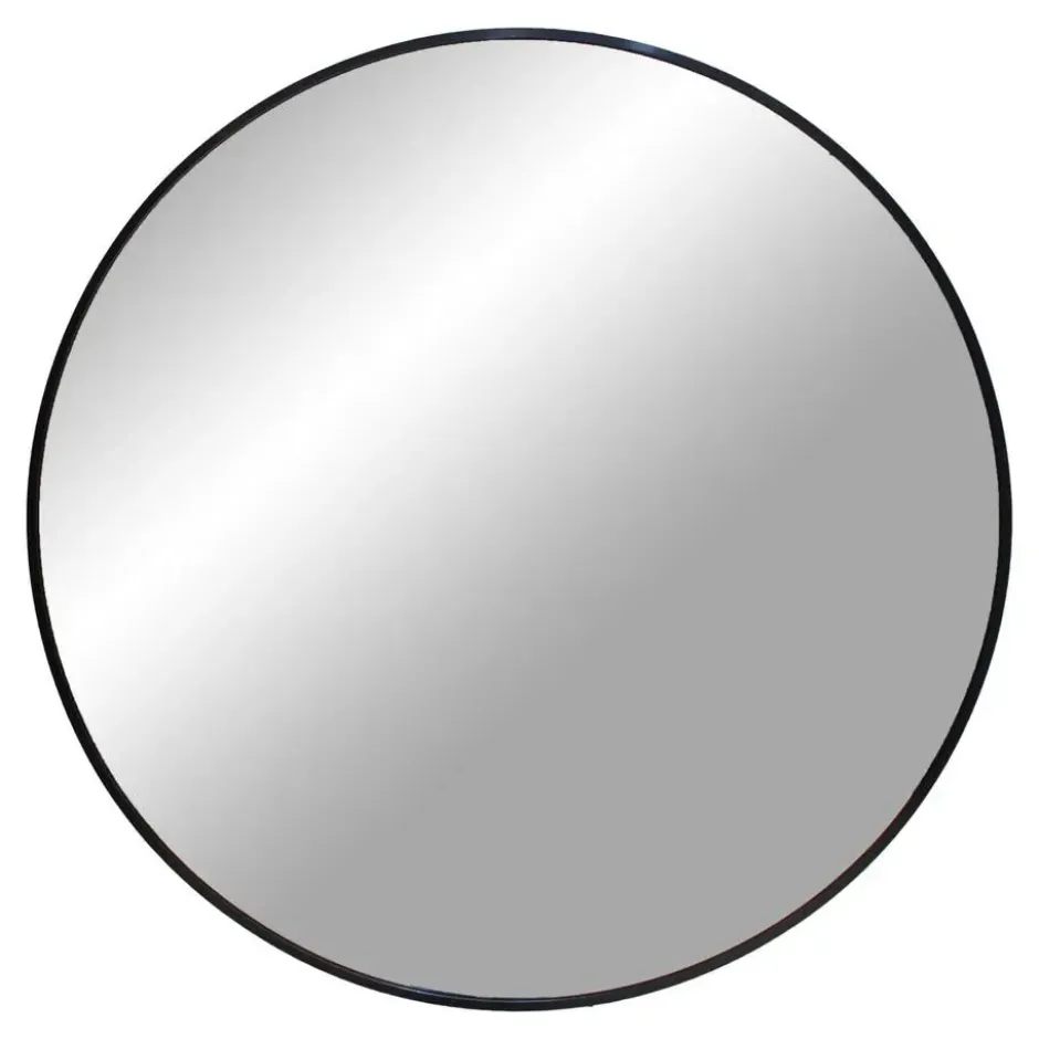 QUVIO Spiegel - Rond - ø80 cm - Aluminium - Zwart
