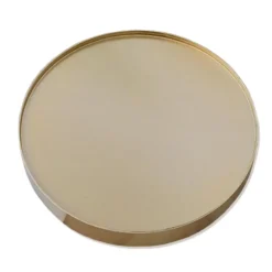 QUVIO Spiegel rond met ketting - Goud