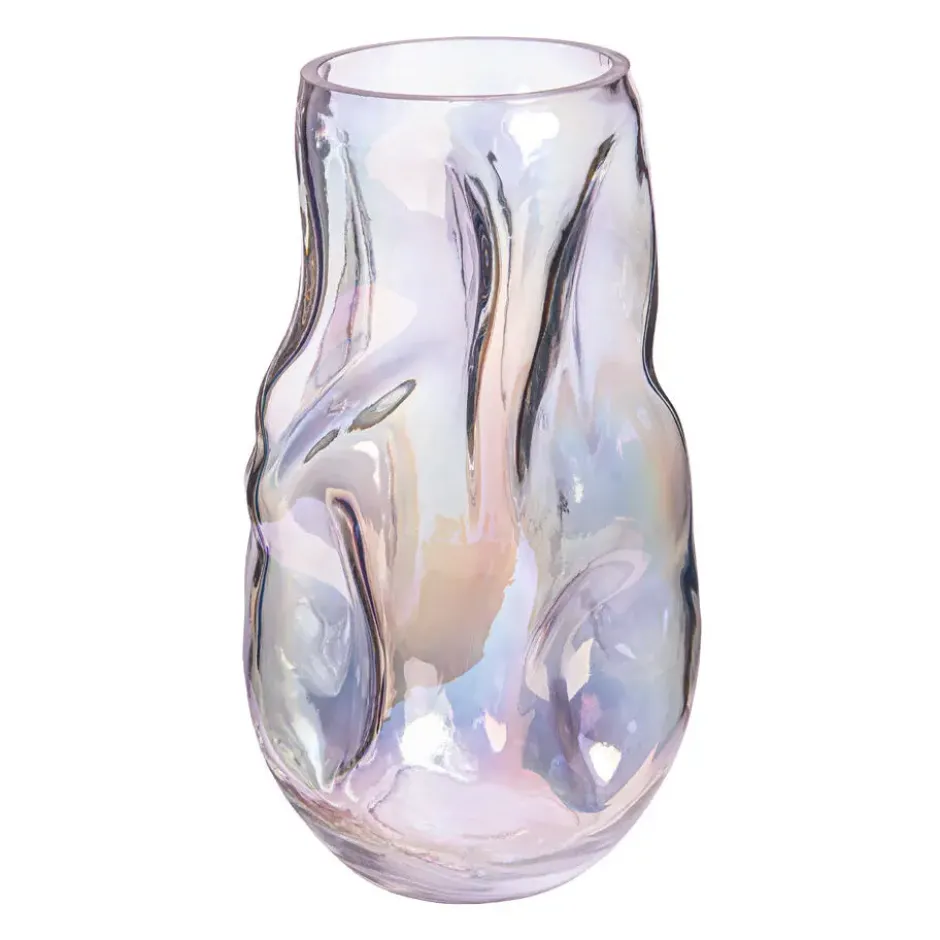 QUVIO Vaas ingedeukt – Maat L – Glas - Parelmoer