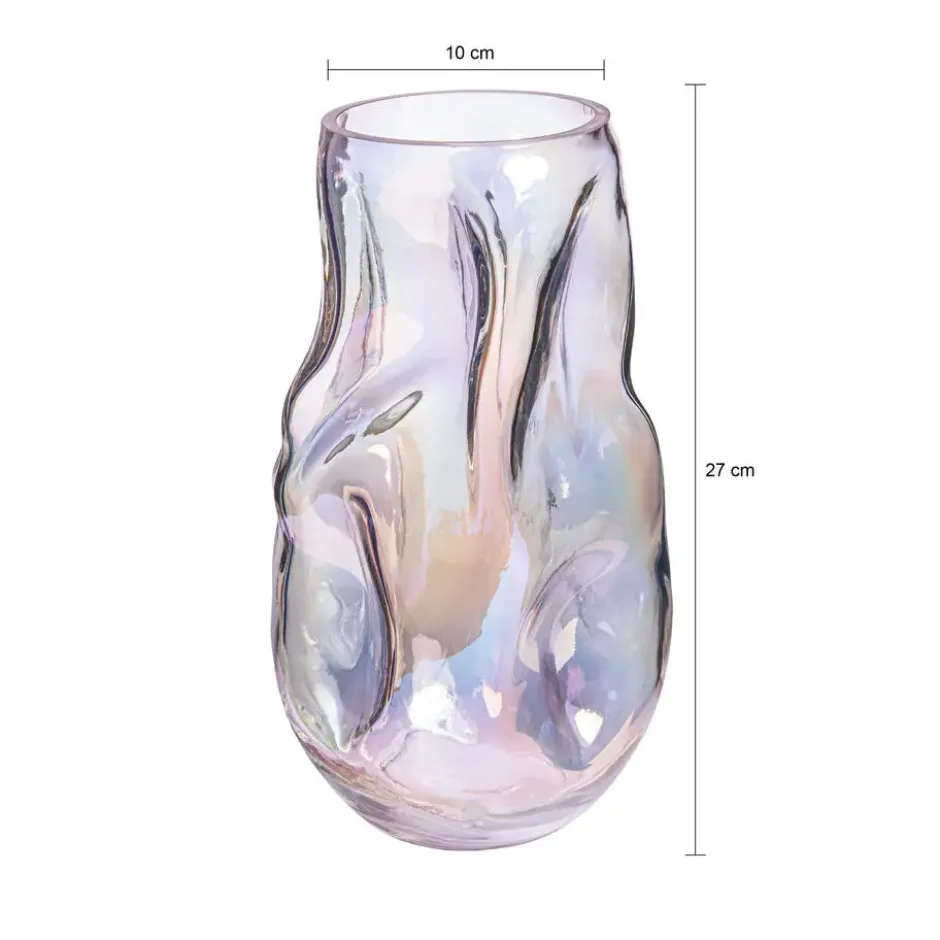 QUVIO Vaas ingedeukt – Maat L – Glas - Parelmoer