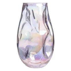 QUVIO Vaas ingedeukt – Maat L – Glas - Parelmoer
