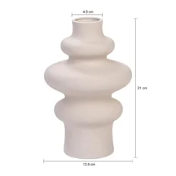 QUVIO Vaas - Keramisch - 21 cm - Beige