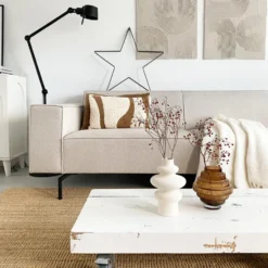 QUVIO Vaas - Keramisch - 21 cm - Beige