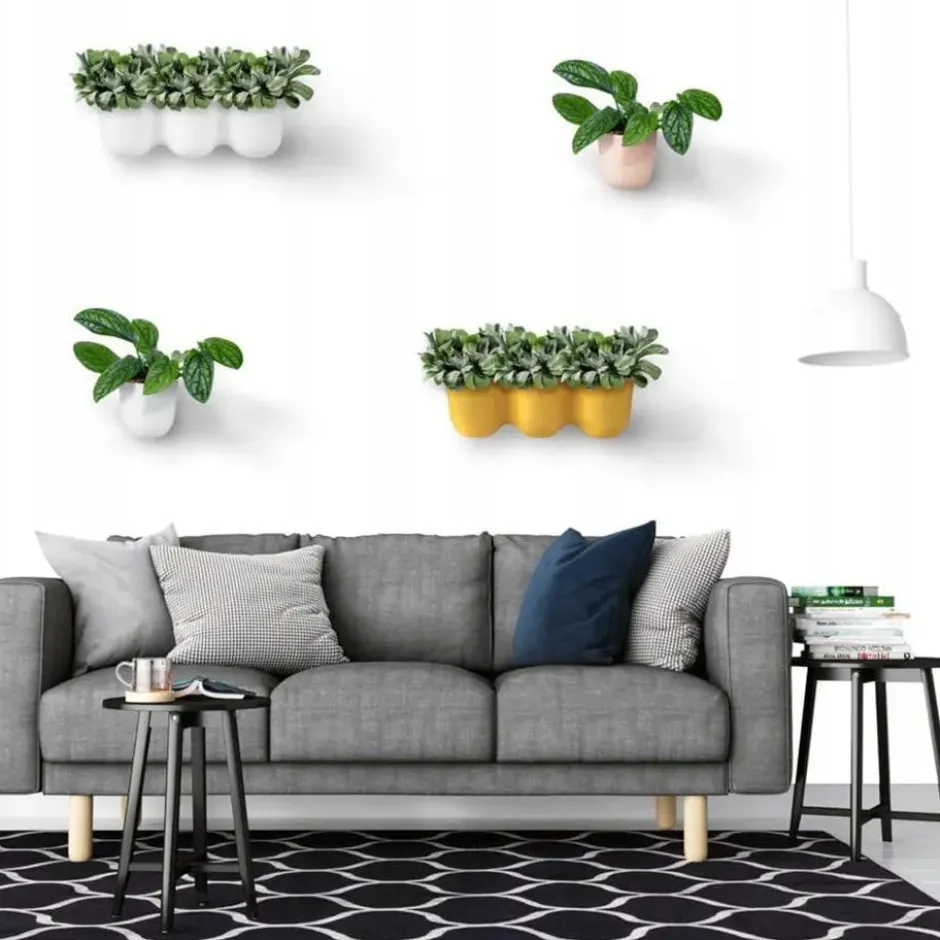 QUVIO Wand bloempot- Kunststof - Wit