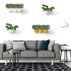 QUVIO Wand bloempot- Kunststof - Okergeel