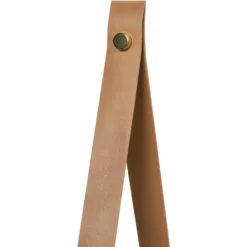 QUVIO Wandplank met leren riemen – Hout – PU leer – 16 x 50 x 25 cm