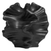 QUVIO Zwarte vaas – Keramiek – Coral – 15x15x16 cm - Zwart