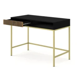 Ravenna Kaptafel - Mat zwart / Artisan eik- Metaal
