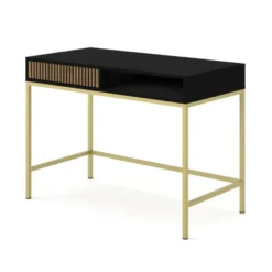 Ravenna Kaptafel - Mat zwart / Artisan eik- Metaal