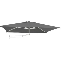 Rechthoekige Muurparasol - 200 x 140 cm - Donker Grijs