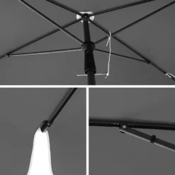 Rechthoekige Parasol - Kantelbaar- Bescherming - 200 x 125 cm - Grijs