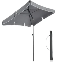 Rechthoekige Parasol - Kantelbaar- Bescherming - 200 x 125 cm - Grijs