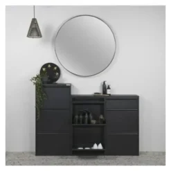 Redin Design Pippen industrieel schoenenkast 6 lade zwart - 15x98x86 cm