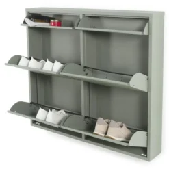 Redin Design Pippen industrieel schoenenkast 6 lade Groen metaal 98x15x86