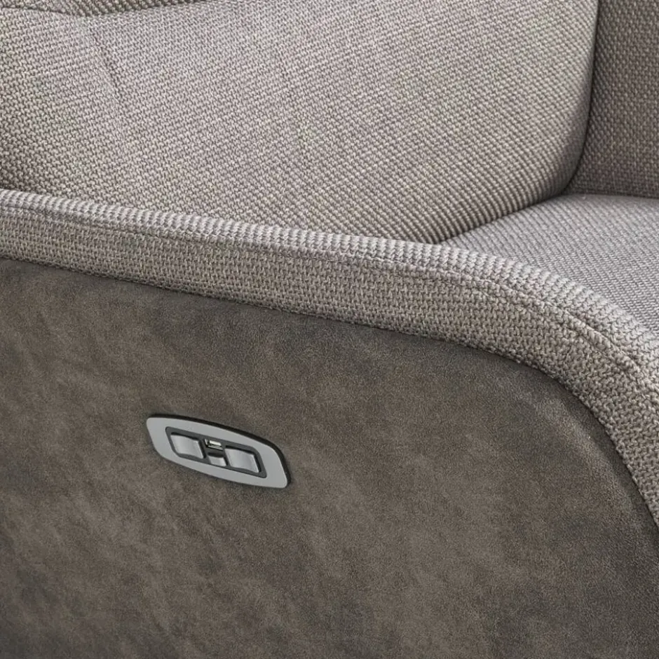 Relaxfauteuil Herman - elektrisch verstelbaar - duo-stof grijs