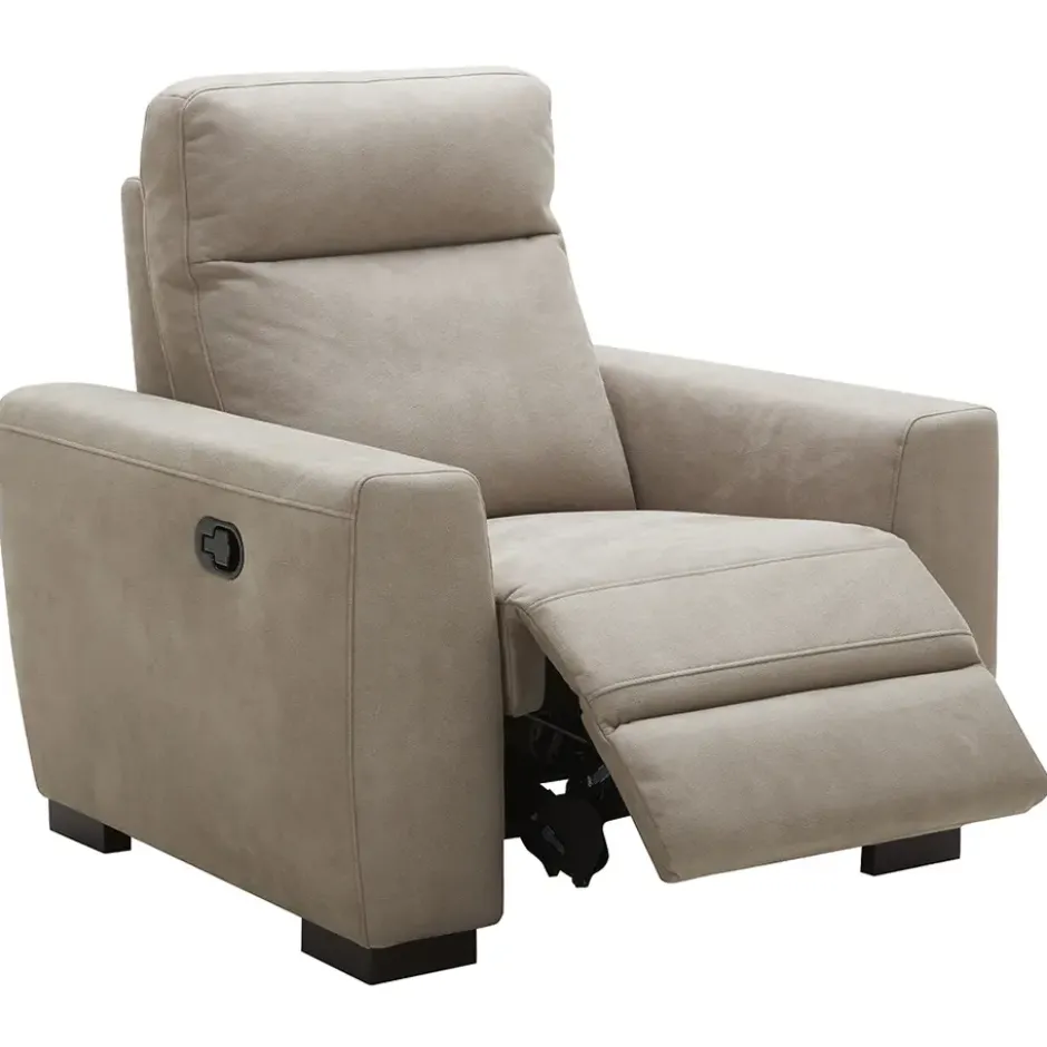 Relaxfauteuil James - lederlook - zilvergrijs