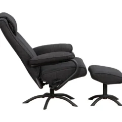 Relaxfauteuil Vincent incl. hocker - Stof Bjorn - antraciet