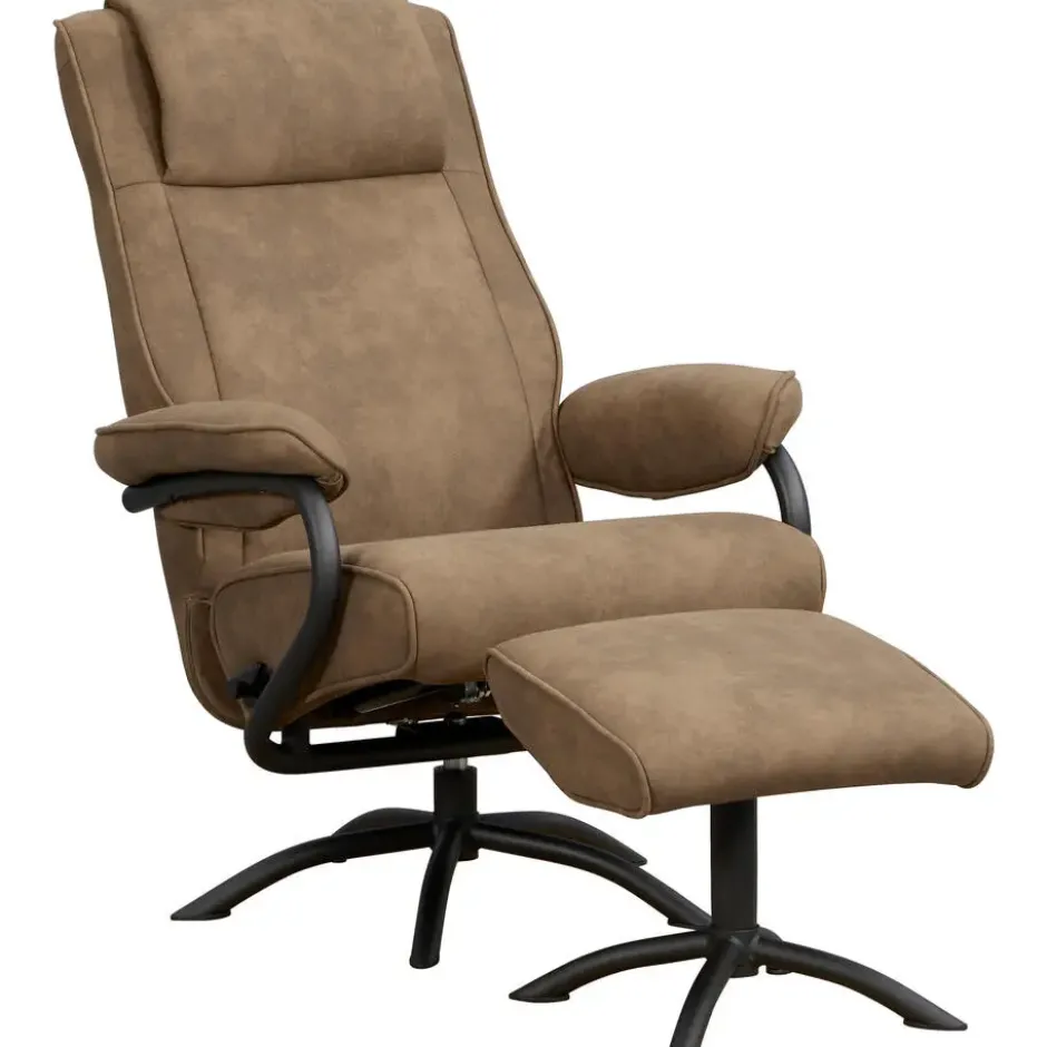 Relaxfauteuil Vincent incl. hocker - taupe