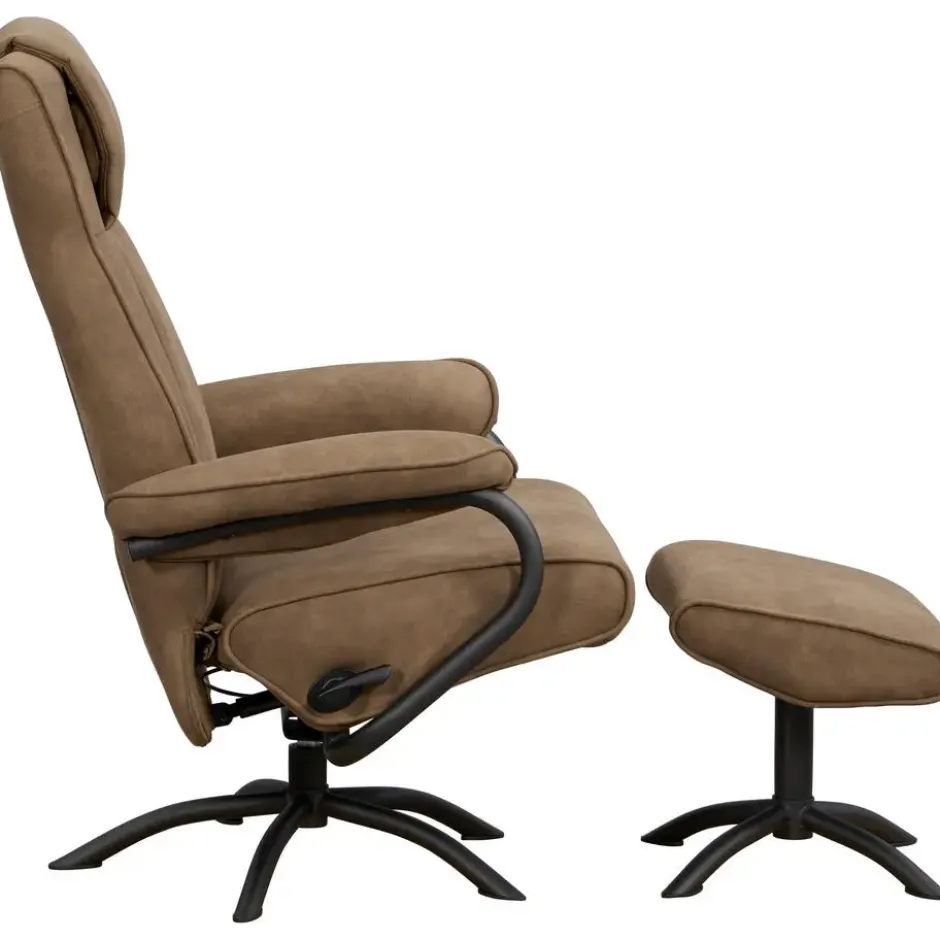 Relaxfauteuil Vincent incl. hocker - taupe