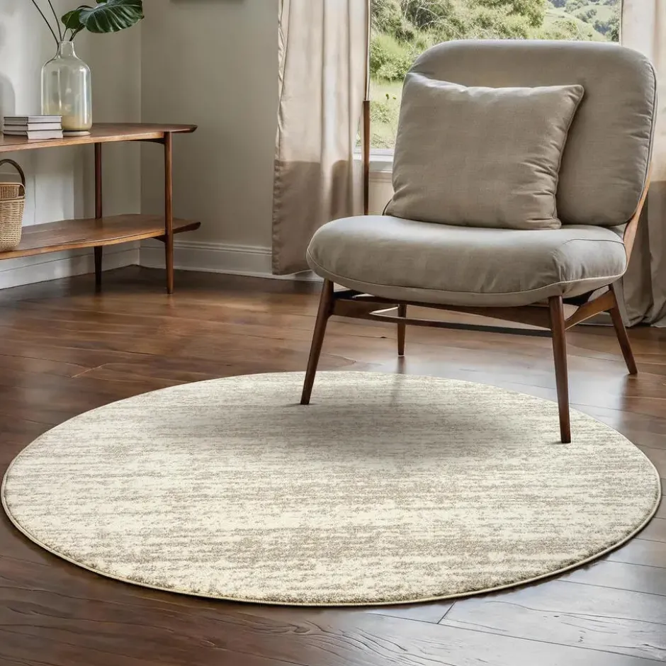 Relax Oslo Rond Vloerkleed Laagpolig Creme - 240 CM Ø