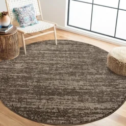 Relax Oslo Rond Vloerkleed Laagpolig Bruin Beige - 200 CM Ø