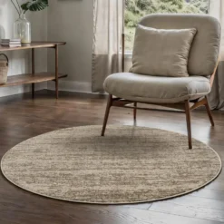 Relax Oslo Rond Vloerkleed Laagpolig Beige - 240 CM Ø