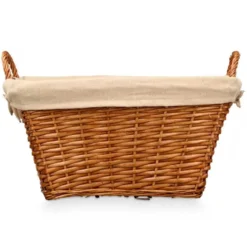 Rieten opberg mand - gevlochten riet - bruin - 52 x 35 x 30 cm