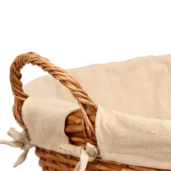 Rieten opberg mand - gevlochten riet - bruin - 51 x 45 x 28 cm
