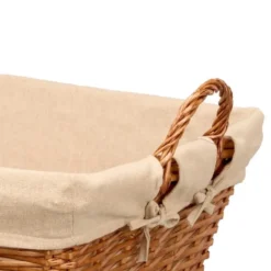 Rieten opberg mand - gevlochten riet - bruin - 65 x 43 x 35 cm