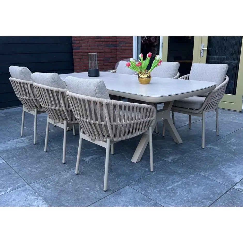 Romeo rope dining tuinstoel - Latte