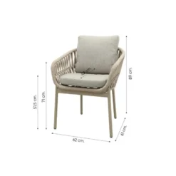 Romeo rope dining tuinstoel - Latte