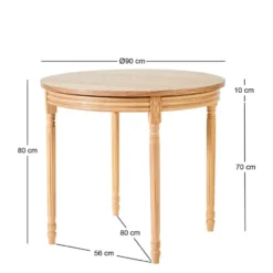 Ronde eettafel voor 4 personen in dennenhout
