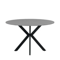 Ronde eettafel Yuna Ø120 cm marmerlook grijs - Stoneware - Grijs