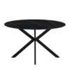 Ronde eettafel Yuna Ø130 cm marmerlook zwart - Stoneware - Zwart