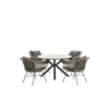 Ronde 4-persoons tuinset - Edison tafel - 4 Margriet stoelen