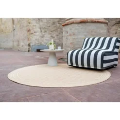 Rond Jute buitenkleed Naturel Visgraat Border 200 Ø - (L) - Interieur05