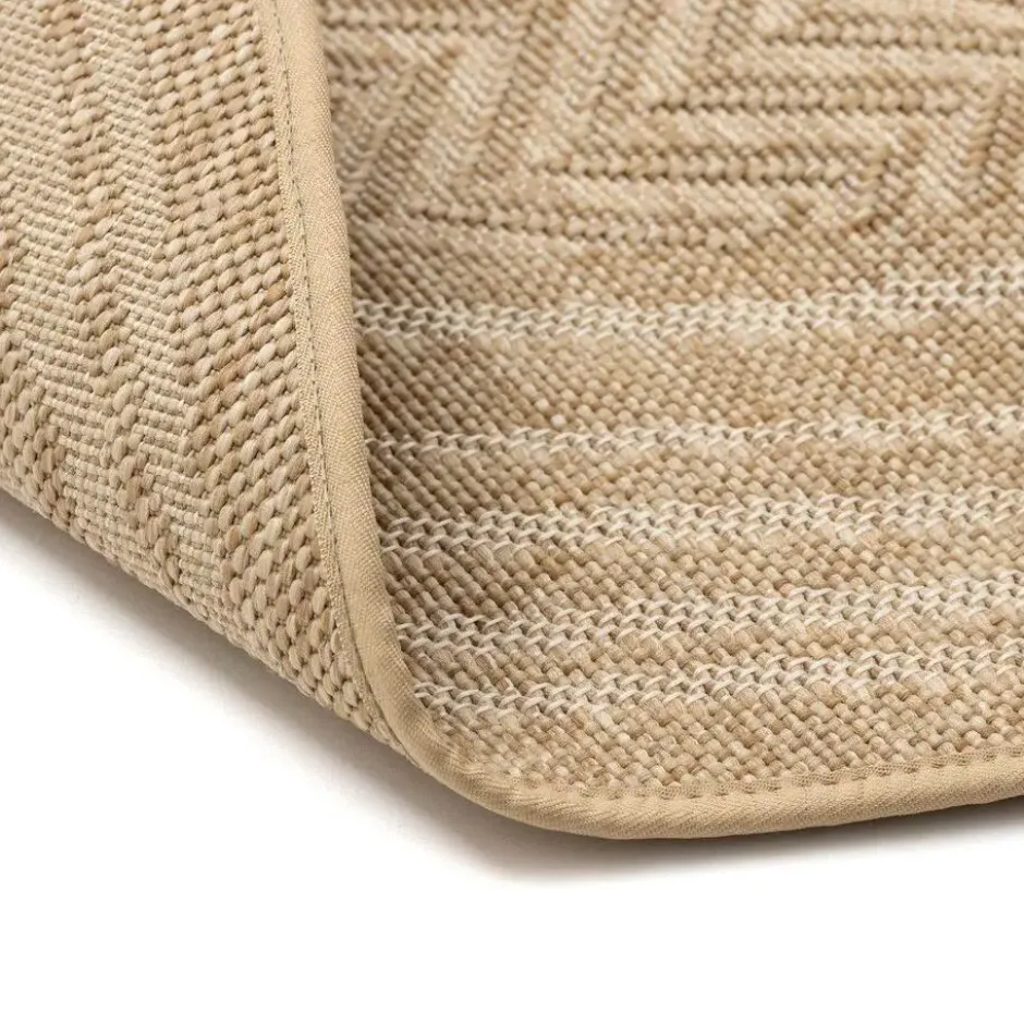 Rond Jute buitenkleed Naturel Visgraat Border 200 Ø - (L) - Interieur05
