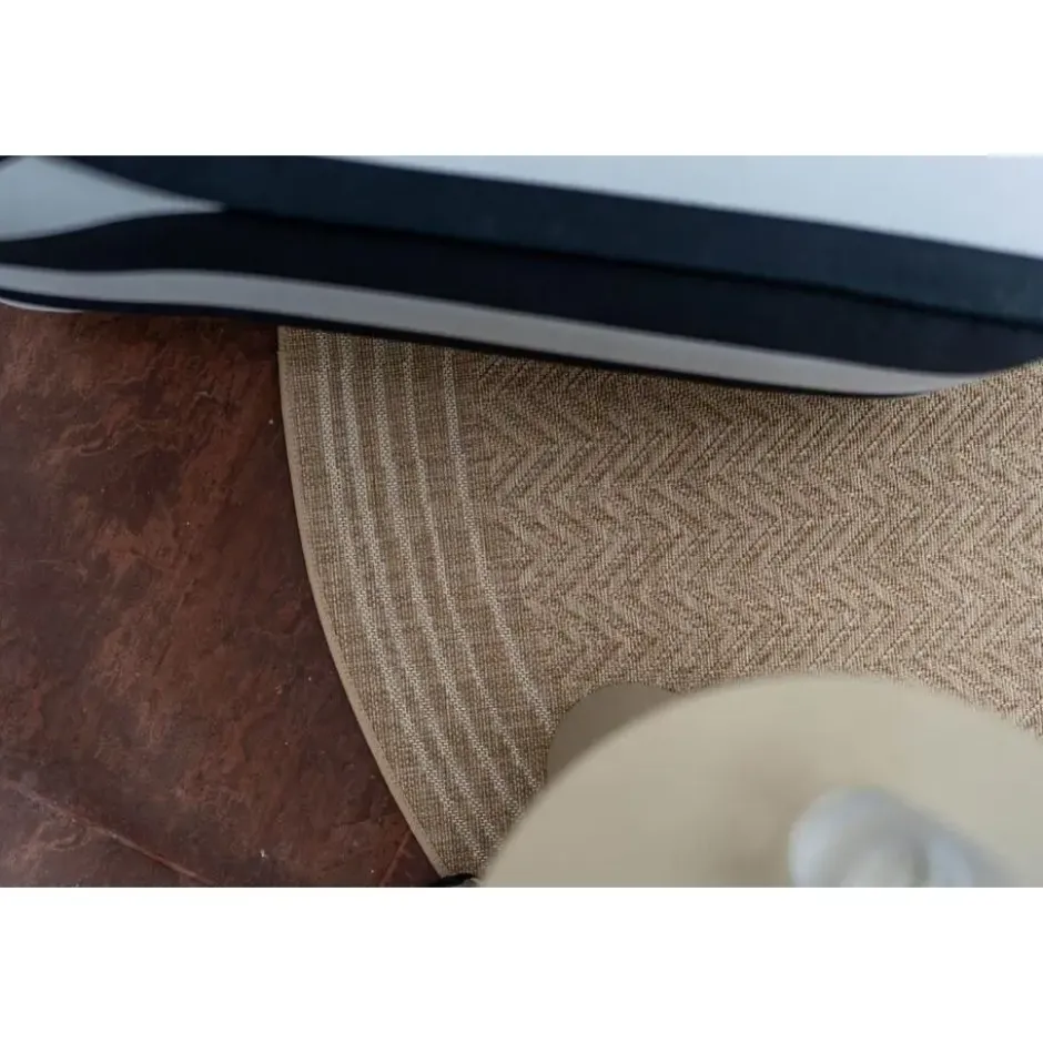 Rond Jute buitenkleed Naturel Visgraat Border 200 Ø - (L) - Interieur05